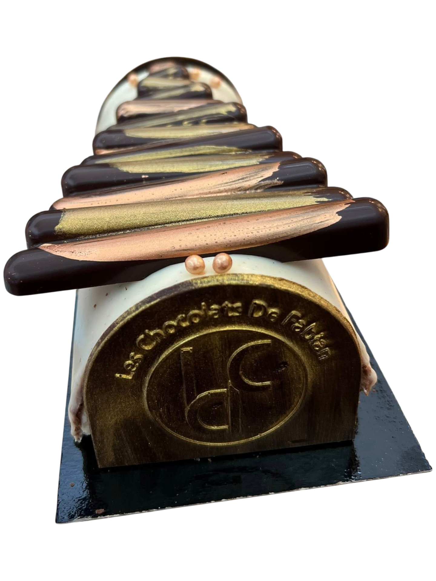 Bûche Duo Vanille Chocolat Noir